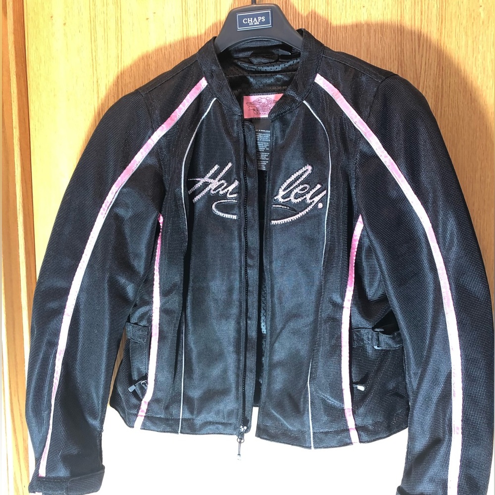 Ladies Harley Davidson mesh black and pink motorcycle jacket